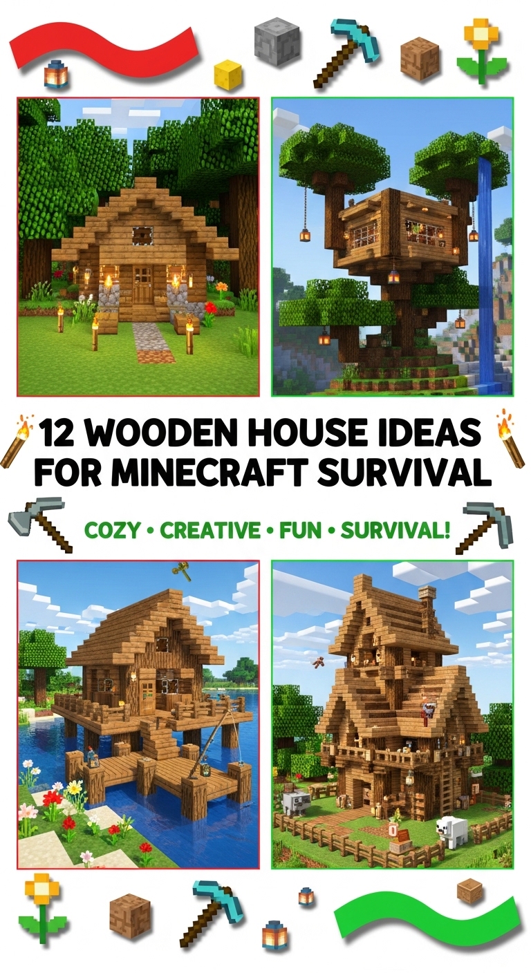 12 Wooden House Ideas for Minecraft Survival