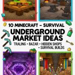 20 Minecraft Survival Underground Market