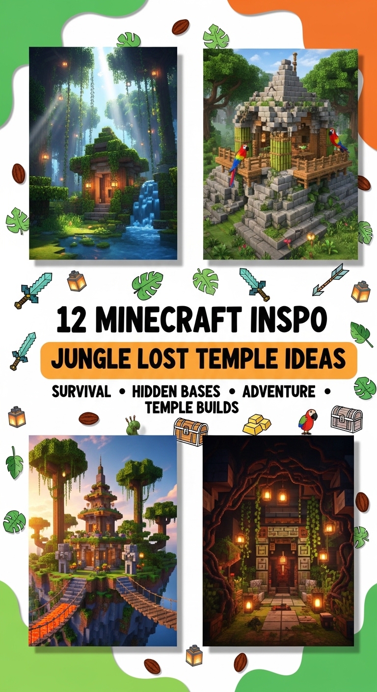 12 Minecraft Inspo Jungle Lost Temple Ideas