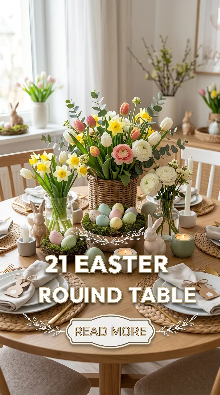 21 Easter Decor Round Table