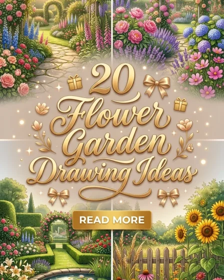 20 Flower Garden Drawing Ideas 20 Flower Garden Drawing Ideas