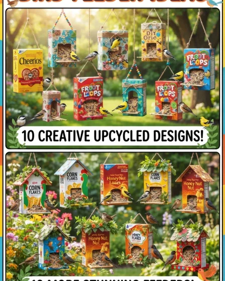 20 DIY Cereal Box Bird Feeder Ideas